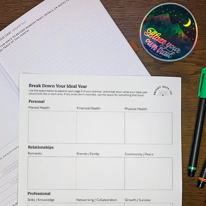 January Worksheet: Break Down Your Ideal Year